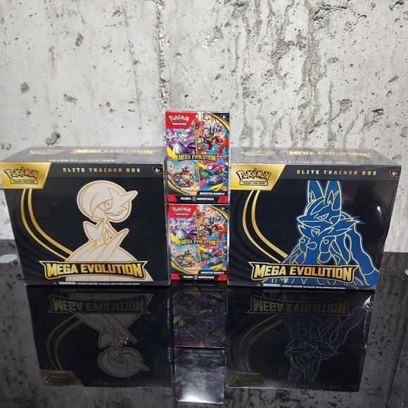 Pokemon Other - Pokemon TCG Mega Evolution ETB’s, Gardevoir & Lucario Set and 2 Booster Bundles